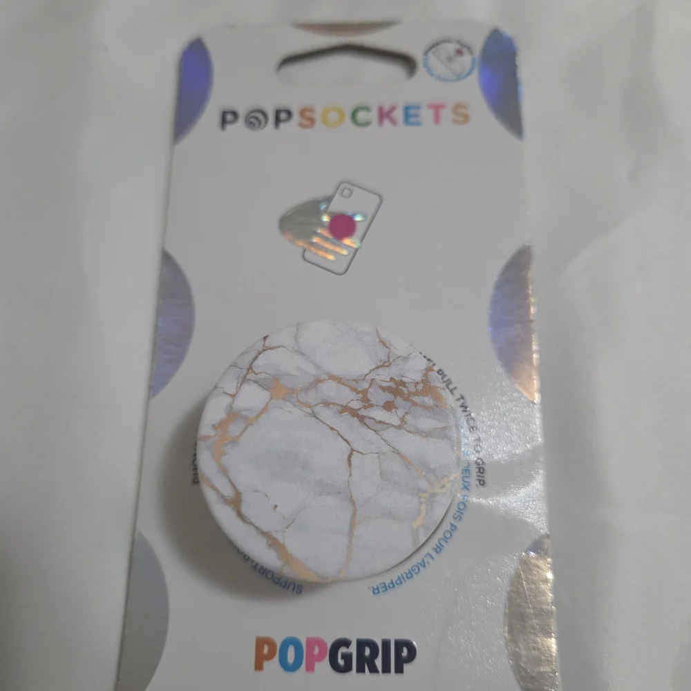 PopSocket PopGrip White Marble Phone Grip